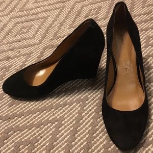 Banana Republic Black Suede Wedges